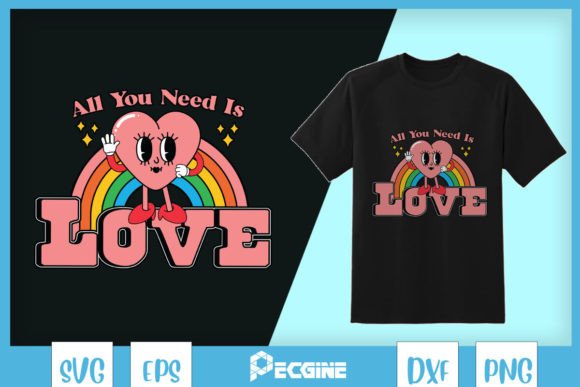 All You Need is Love Retro Heart