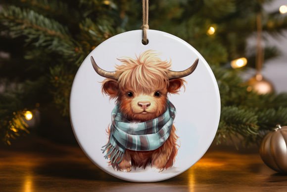 Baby Cow Scarf Ornament