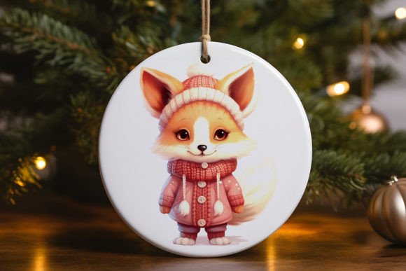 Cute Fox Winter Ornament