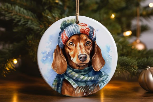 Dachshund Scarf Ornament