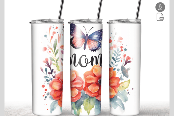 Flower Mom 20 Oz Skinny Tumbler Wrap