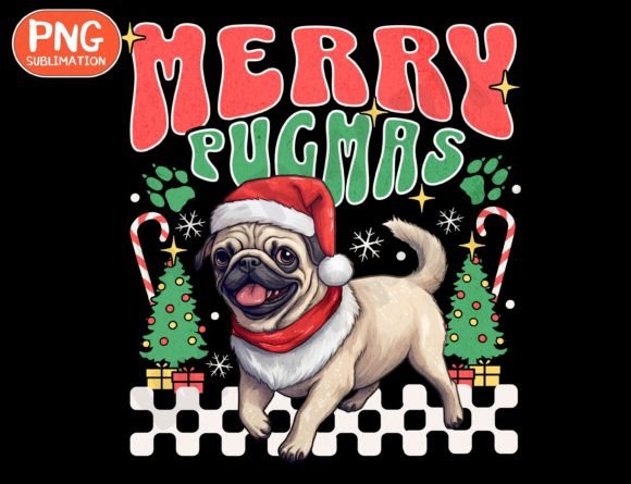 Fun Pug Santa Design