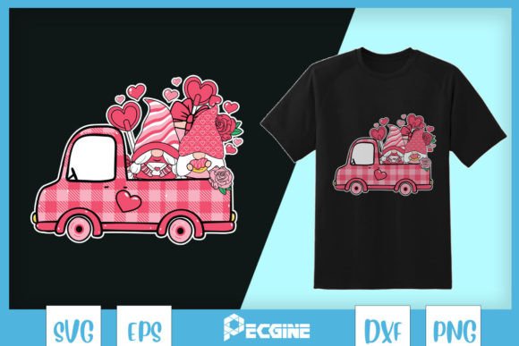 Gnomes with Truck Full of Red Hearts