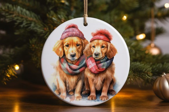 Golden Retrievers Couple Ornament