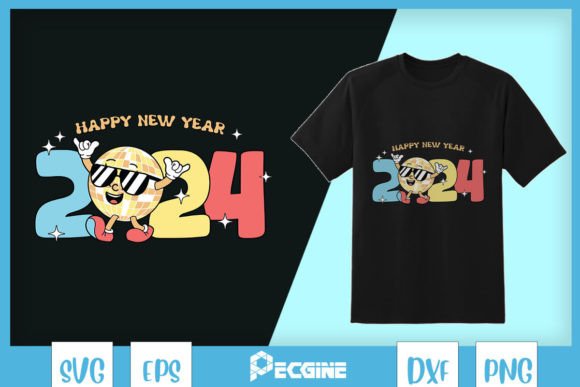 Happy New Year 2024 Disco Ball