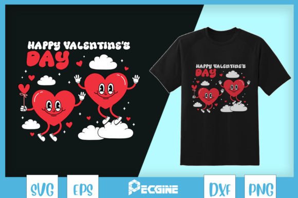 Happy Valentine Day Retro Hearts
