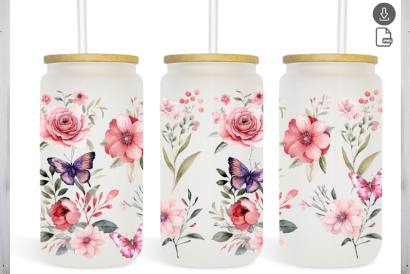 Pink Floral Watercolor Flowers
