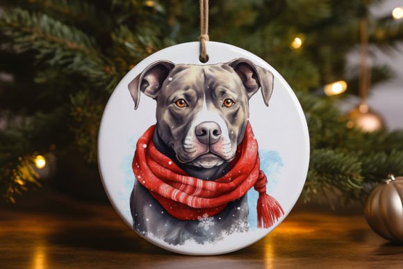Pit Bull Red Ornament