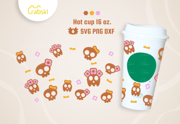 Skull Halloween Hot Cup 16oz