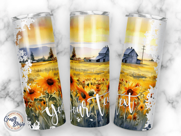 Sunflower Country Farm Barn Tumbler 20oz